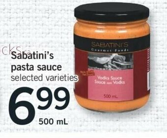 Fortinos Sabatini's pasta sauce offer