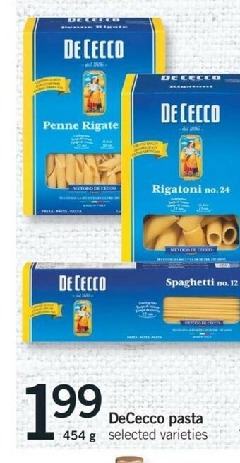 Fortinos Dececco Pasta offer