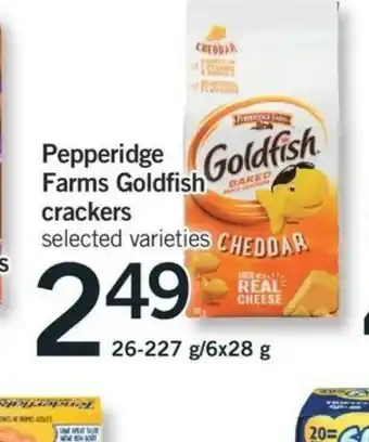 Fortinos Pepperidge Farms Goldfish crakers offer
