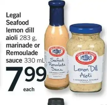 Fortinos Legal seafood lemon dill aioli offer