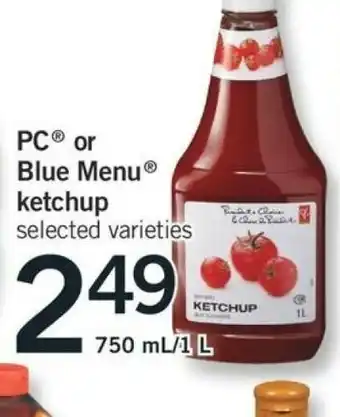 Fortinos Blue menu ketchup offer