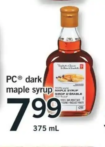 Fortinos Dark maple syrup offer