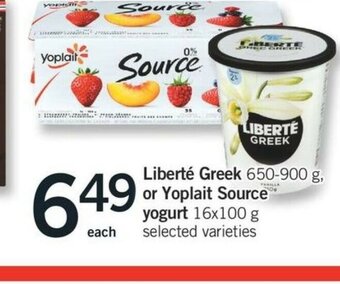 Fortinos Yoplait Source Yogurt offer