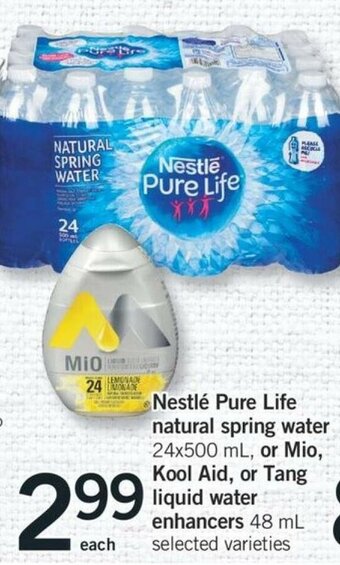 Fortinos Nestlé Pure Life Natural Spring Water offer