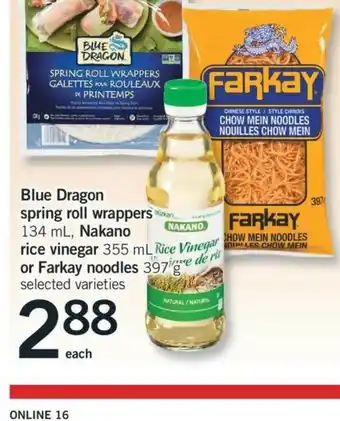 Fortinos Blue Dragon Spring Roll Wrappers offer