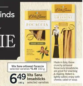 Fortinos Vita Sana Breadsticks offer