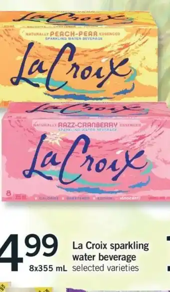 Fortinos La Croix Sparkling Water Beverage offer