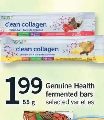 Fortinos Genuine Health Fermented Bars offer
