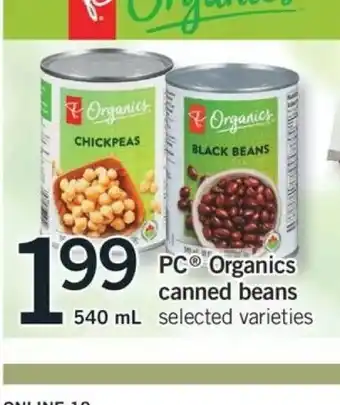 Fortinos Organics Canned Beans offer