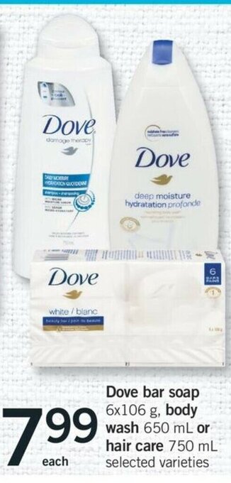 Fortinos Dove bar soap offer