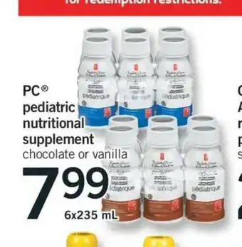 Fortinos PC pediatric nutritional supplements offer
