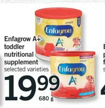 Fortinos Enfagrow A+ toddler offer