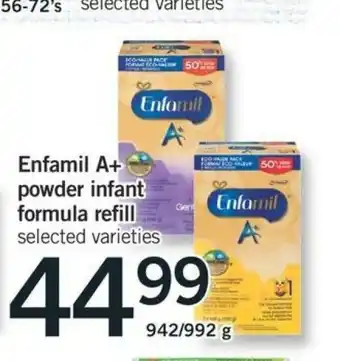 Fortinos Enfamil A+ powder infant formula refill offer
