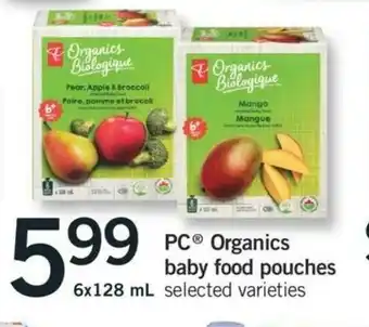 Fortinos PC Organics baby food pouches offer