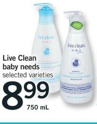 Fortinos Live Clean baby needs offer