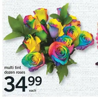 Fortinos Multi tint dozen roses offer