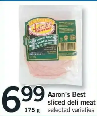 Fortinos Aaron's Best sliced deli meat offer