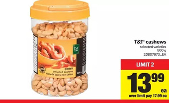 Real Canadian Superstore T&t cashews offer