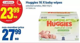 Real Canadian Superstore Huggies 16x baby wipes offer