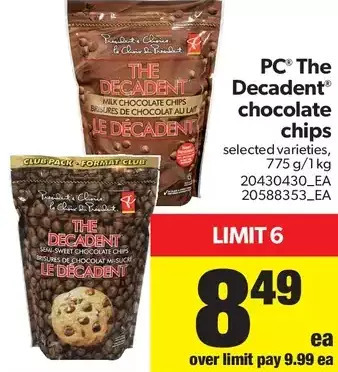 Real Canadian Superstore Pc the decadent chocolate chips offer