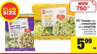 Real Canadian Superstore Pc caesar or sweet kale salad kits offer