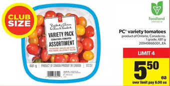 Real Canadian Superstore Pc variety tomatoes offer