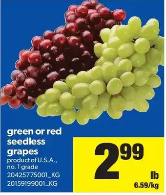 Real Canadian Superstore Green or red seedless grapes offer