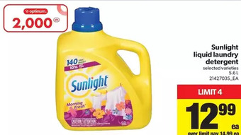Real Canadian Superstore Sunlight liquid laundry detergent offer