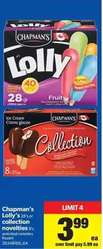 Real Canadian Superstore Chapman's lolly's or collection novelties offer