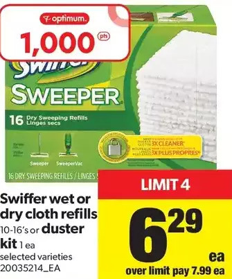 Real Canadian Superstore Swiffer wet or dry cloth refills or duster kit offer