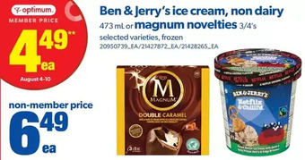 Real Canadian Superstore Ben & jerry's ice cream, non dairy or magnum novelties offer