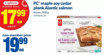 Real Canadian Superstore Pc maple soy cedar plank atlantic salmon offer