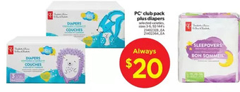 Real Canadian Superstore Pc club pack plus diapers offer