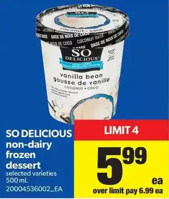 Real Canadian Superstore So delicious non-dairy frozen dessert offer