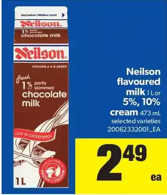 Real Canadian Superstore Neilson flavoured milk or 5%, 10% cream offer