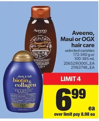 Real Canadian Superstore Aveeno, maui or ogx hair care offer
