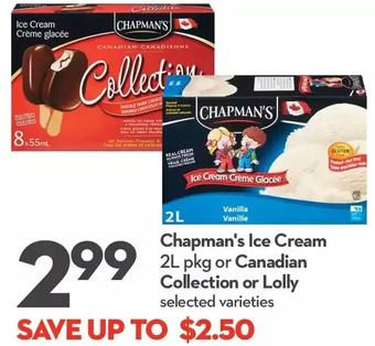 Longo's Chapman's ice cream or canadian collection or lolly offer