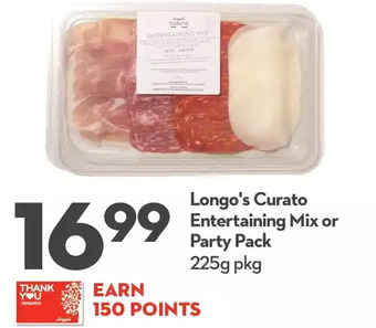 Longo's Longo's curato entertaining mix or party pack offer
