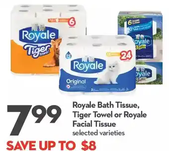 Longo's Royale bath tissue, tiger towel or royale facial tissue offer