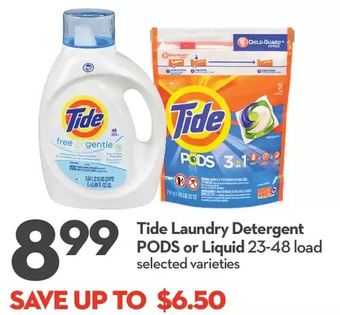 Longo's Tide laundry detergent pods or liquid offer