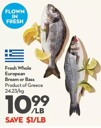 Longo's Fresh whole european bream or bass offer