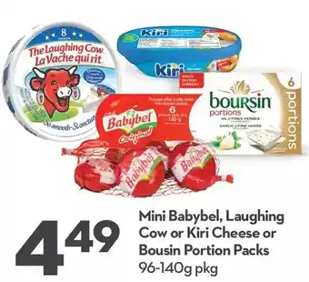 Longo's Mini babybel, laughing cow or kiri cheese or boursin portion packs offer
