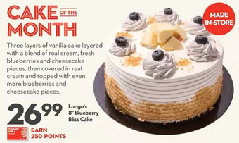 Longo's Longo's 8" blueberry bliss cake offer