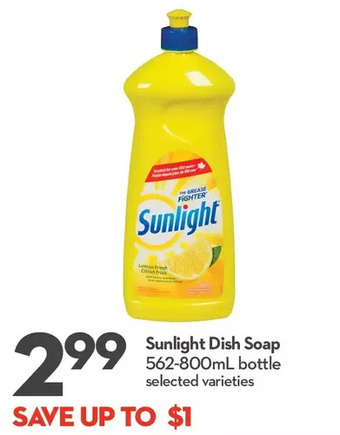 Longo's Sunlight dish soap offer