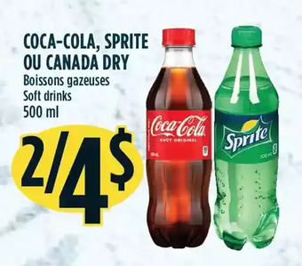Marché Adonis Coca-cola, sprite or canada dry boissons gazeuses soft drinks offer