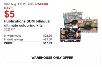 Costco Publications sdm bilingual ultimate colouring kits offer