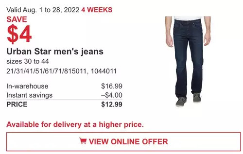 costco urban star stretch jeans