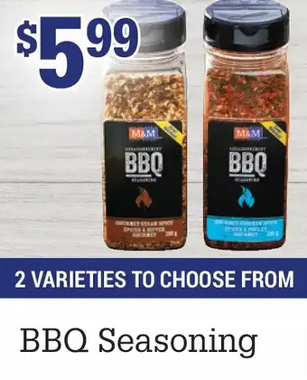 M & M Food Market Bbq seasoning offer