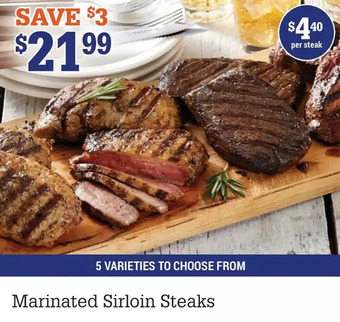 M & M Food Market Marinated sirloin steaks offer