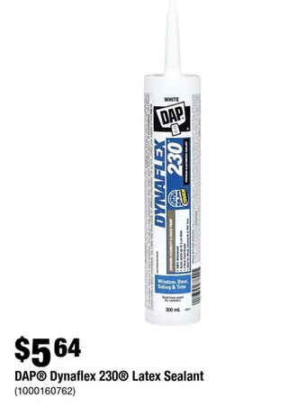 Home Depot Dap dynaflex 230 latex sealant offer